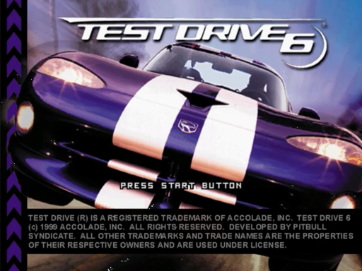 Test Drive 6 title screen for Sega Dreamcast